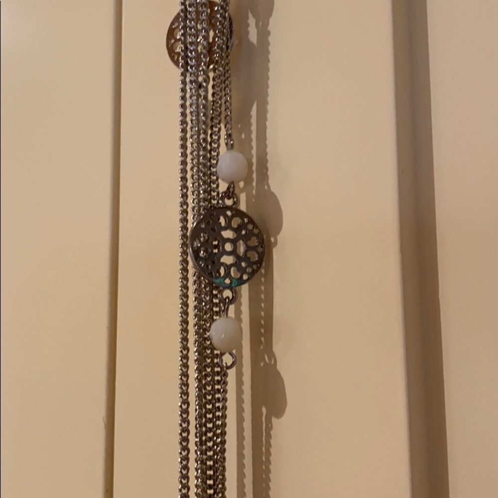 Long multi strand necklace